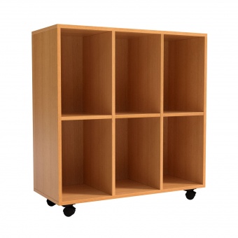 Klassenraumregal,  98 cm hoch,  98x40 cm (B/T),  6 Fächer, 3-spaltig 